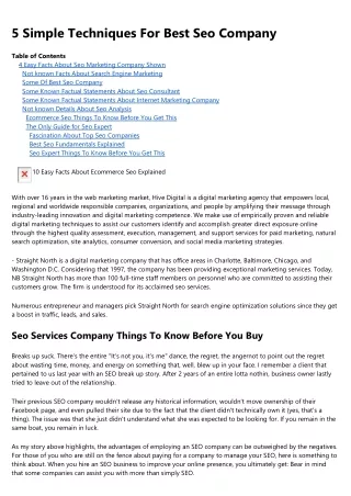 5 simple techniques for best seo company