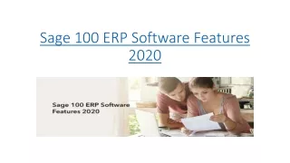 Sage 100 ERP Software Features 2020