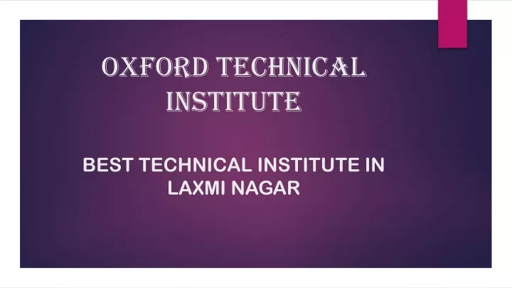 oxford technical institute