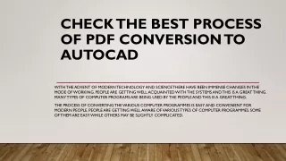 PDF To Autocad