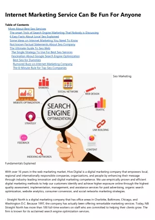 internet marketing service can be fun for anyone