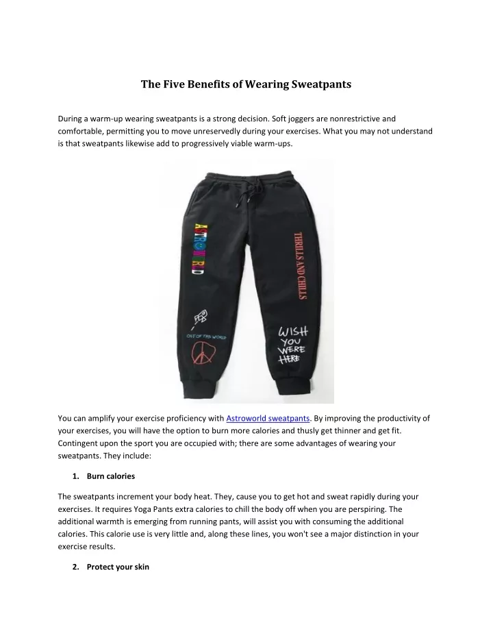 the five benefits of wearing sweatpants