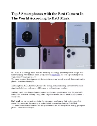 Top 5 Smartphones with the Best Camera In The World According to DxO Mark