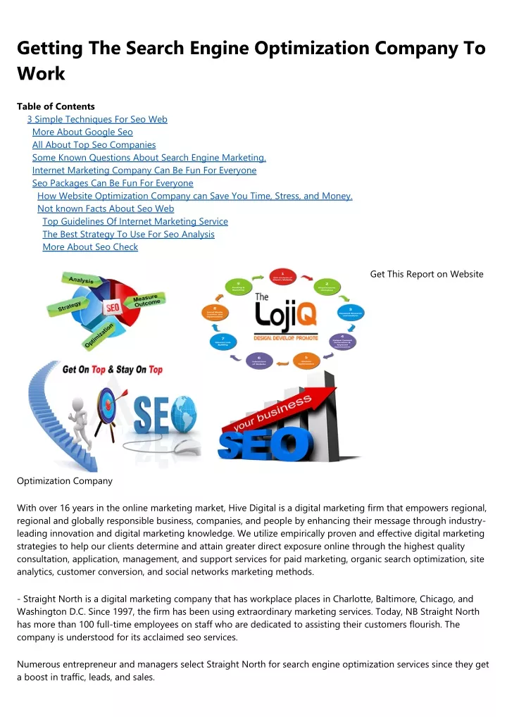 getting the search engine optimization company