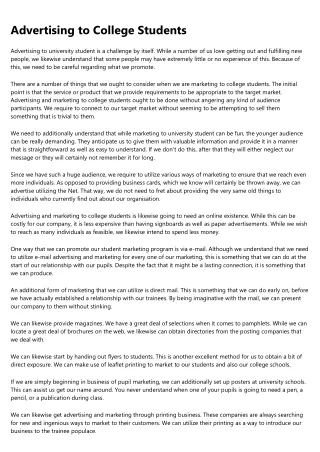 advertising to college students