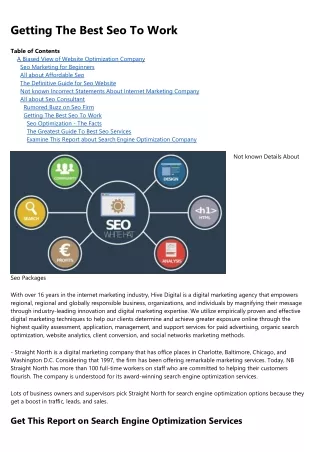 getting the best seo to work