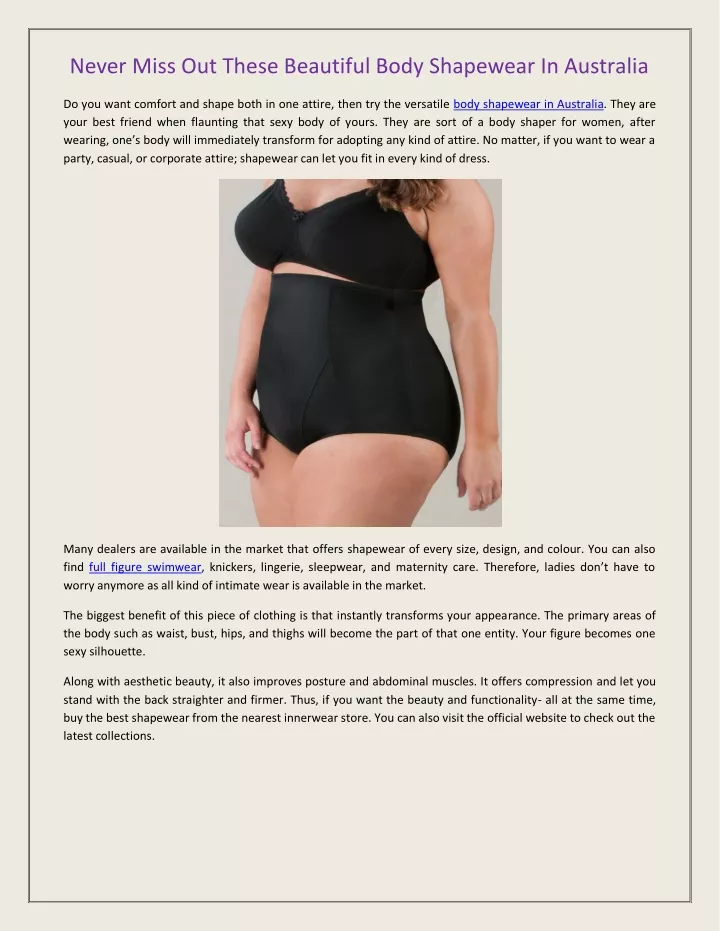 never miss out these beautiful body shapewear