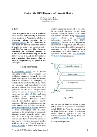 what are the pico elements in systematic review