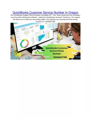 quickbooks customer service number in oregon
