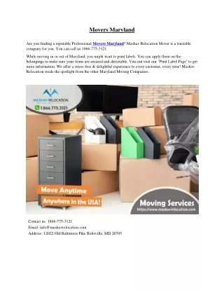 movers maryland