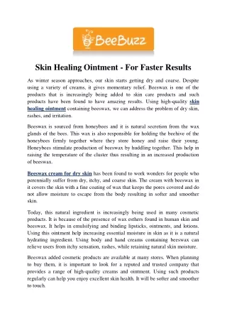 Skin Healing Ointment - For Faster Results