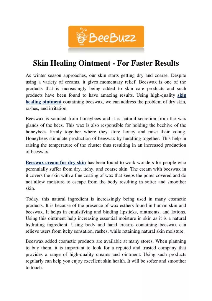 skin healing ointment for faster results