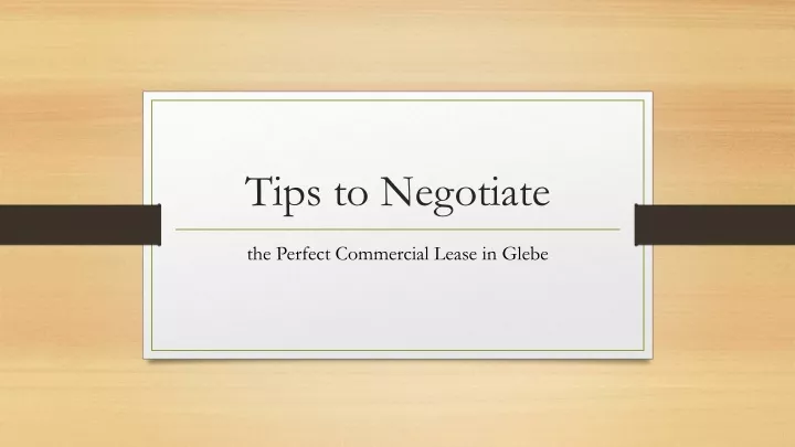 tips to negotiate