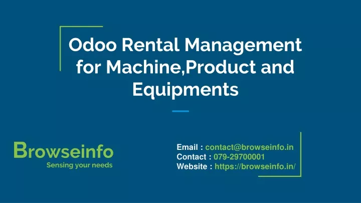 odoo rental management for machine product and equipments