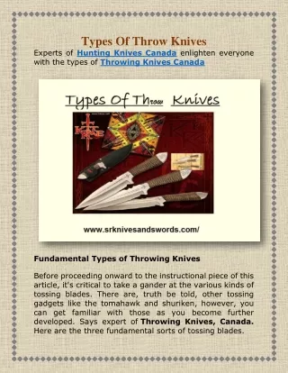 Types Of Throw Knives