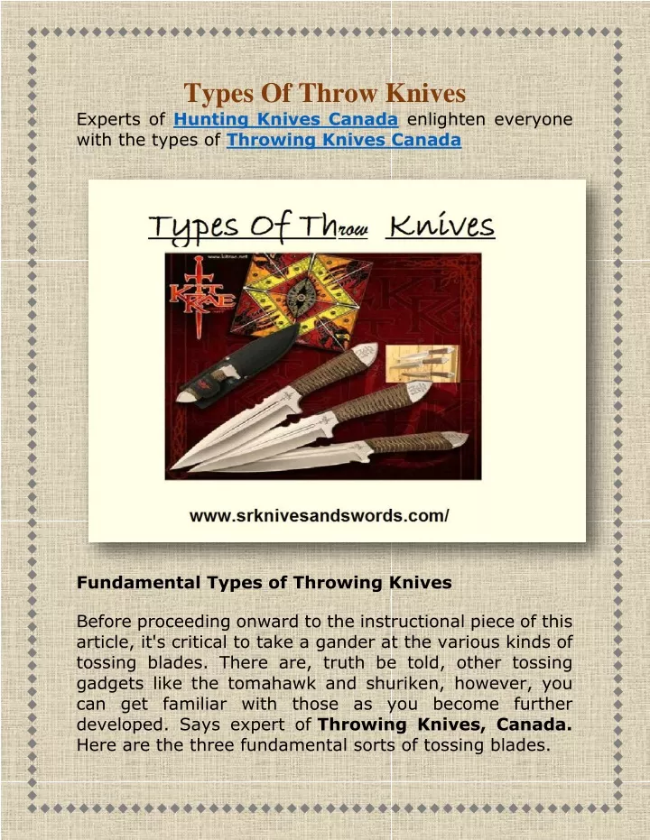 types of throw knives experts of hunting knives