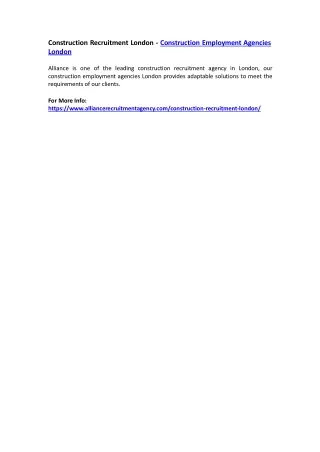 construction recruitment london construction