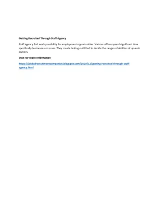 getting recruited through staff agency