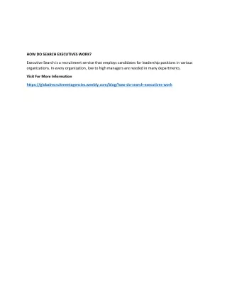 how do search executives work