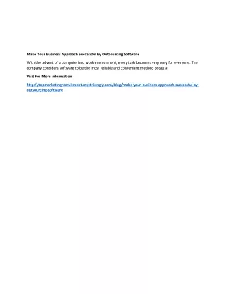 make your business approach successful