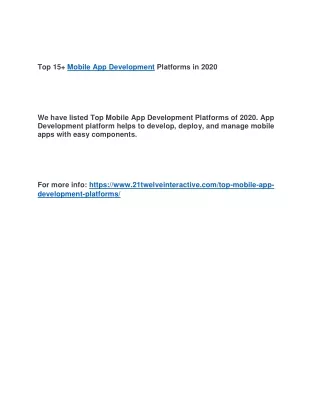 top 15 mobile app development platforms in 2020
