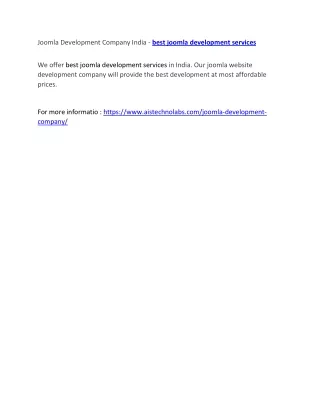 joomla development company india best joomla