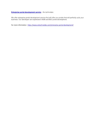 enterprise portal development service