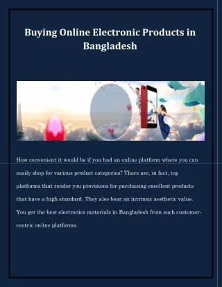 Buying Online Electronic Products in Bangladesh