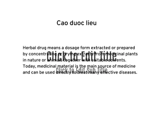 Cao duoc lieu