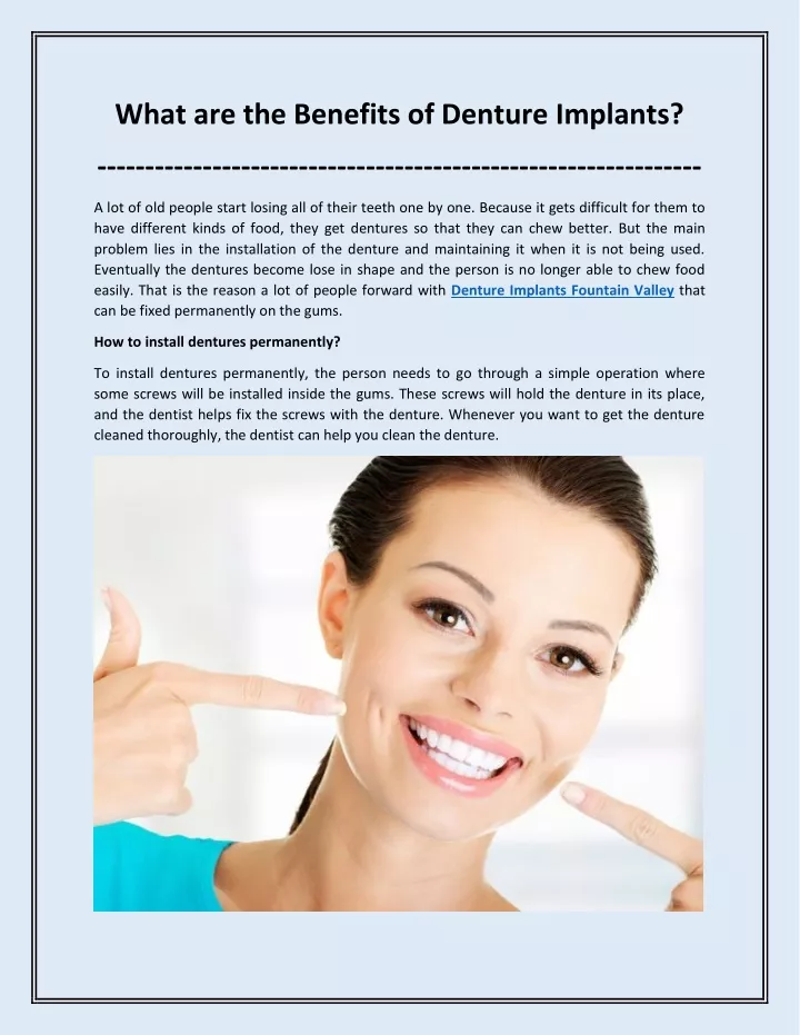 what are the benefits of denture implants