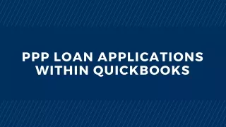How to Apply PPP Loan in QuickBooks?