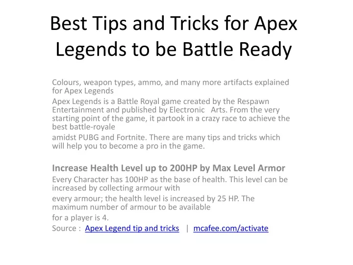 best tips and tricks for apex legends to be battle ready