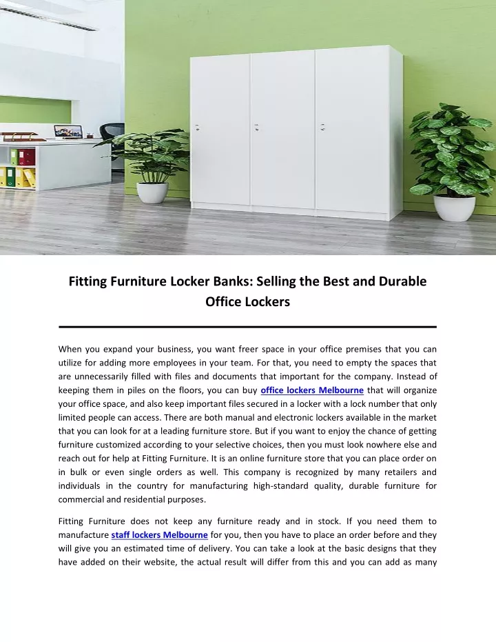 fitting furniture locker banks selling the best