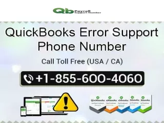 QuickBooks Error Support Phone Number | 1-855-6OO-4O6O