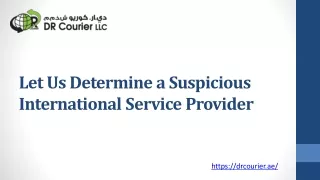 Let Us Determine a Suspicious International Service Provider