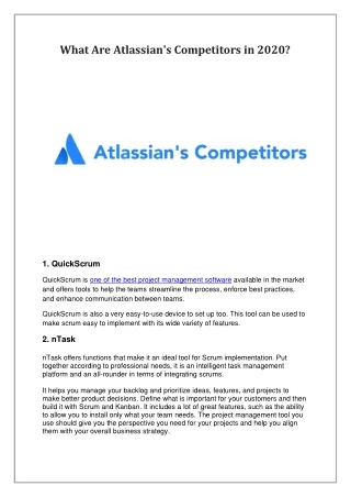 What Are Atlassian's Competitors in 2020?