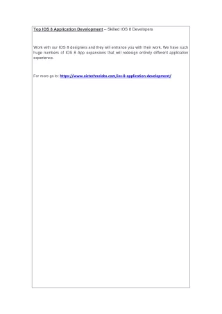top ios 8 application development skilled