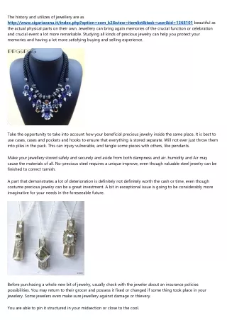 the history and utilizes of jewellery are as http