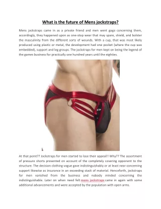 what is the future of mens jockstraps