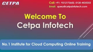 No.1 Institute for Cloud Computing Online Training in India