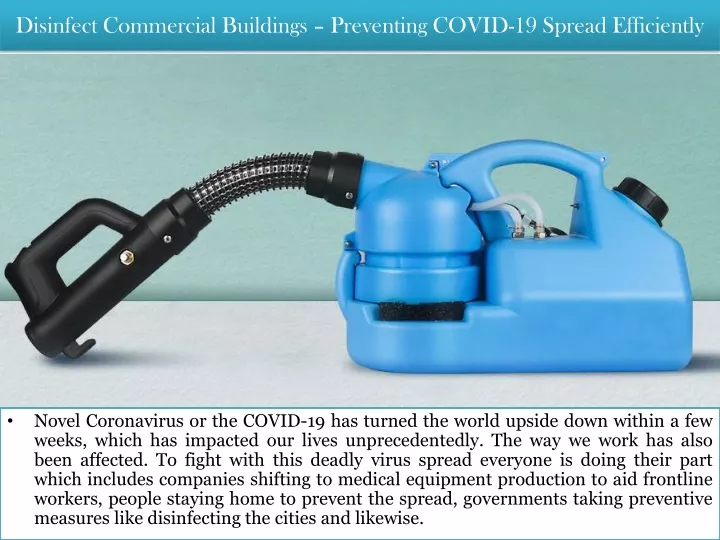 disinfect commercial buildings preventing covid 19 spread efficiently