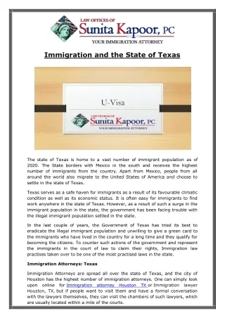Immigration and the State of Texas