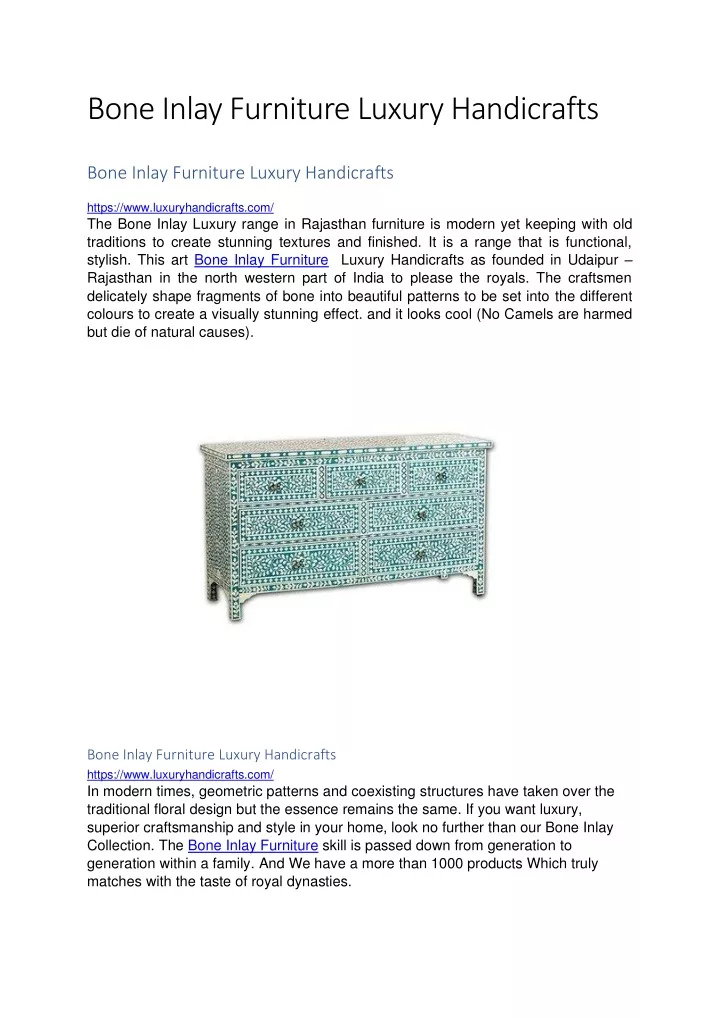 bone inlay furniture luxury handicrafts