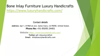 Bone Inlay Furniture at Luxuryhandicrafts
