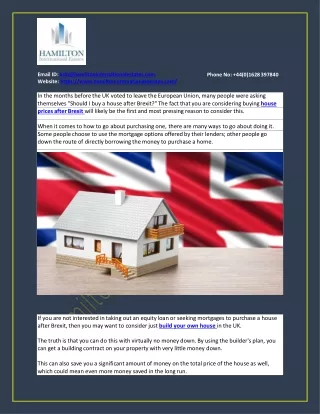 Should I buy a house after Brexit?
