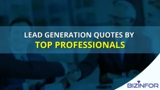 Lead Generation Quotes from Top Professionals