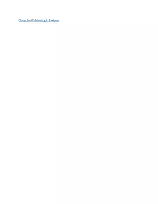 cheap pro web hosting in pakistan