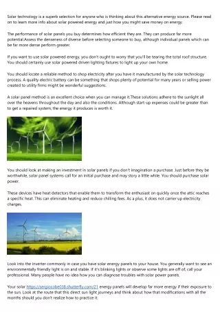 solar technology is a superb selection for anyone