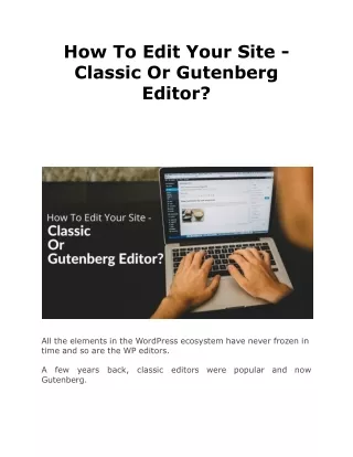 how to edit your site classic or gutenberg editor