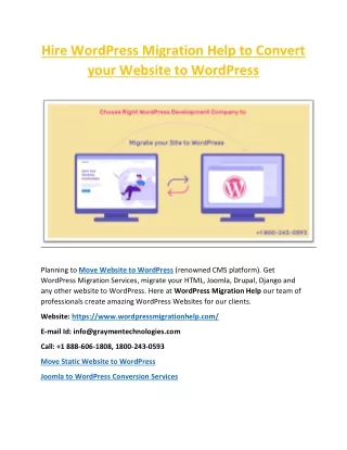 Hire WordPress Migration Help to Convert your Website to WordPress
